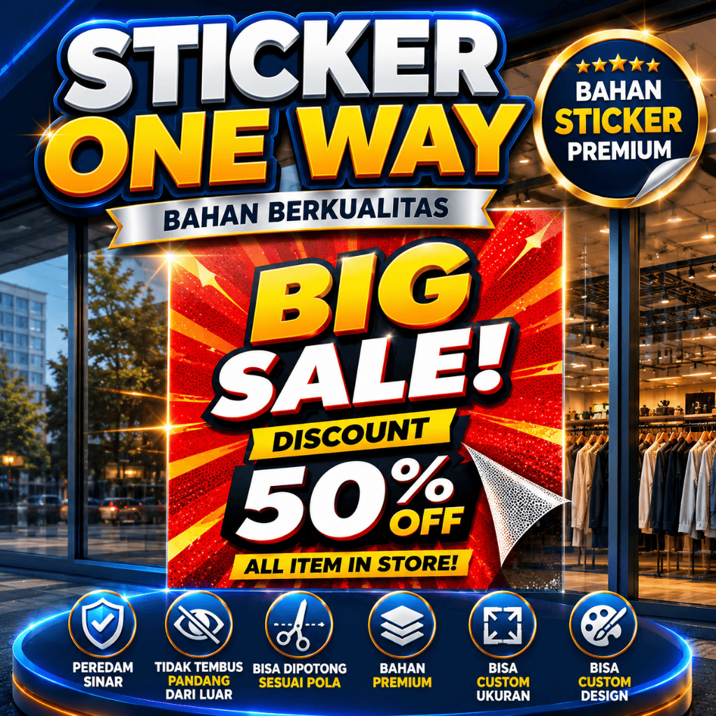 Cetak Sticker One Way Vision / Sticker Kaca