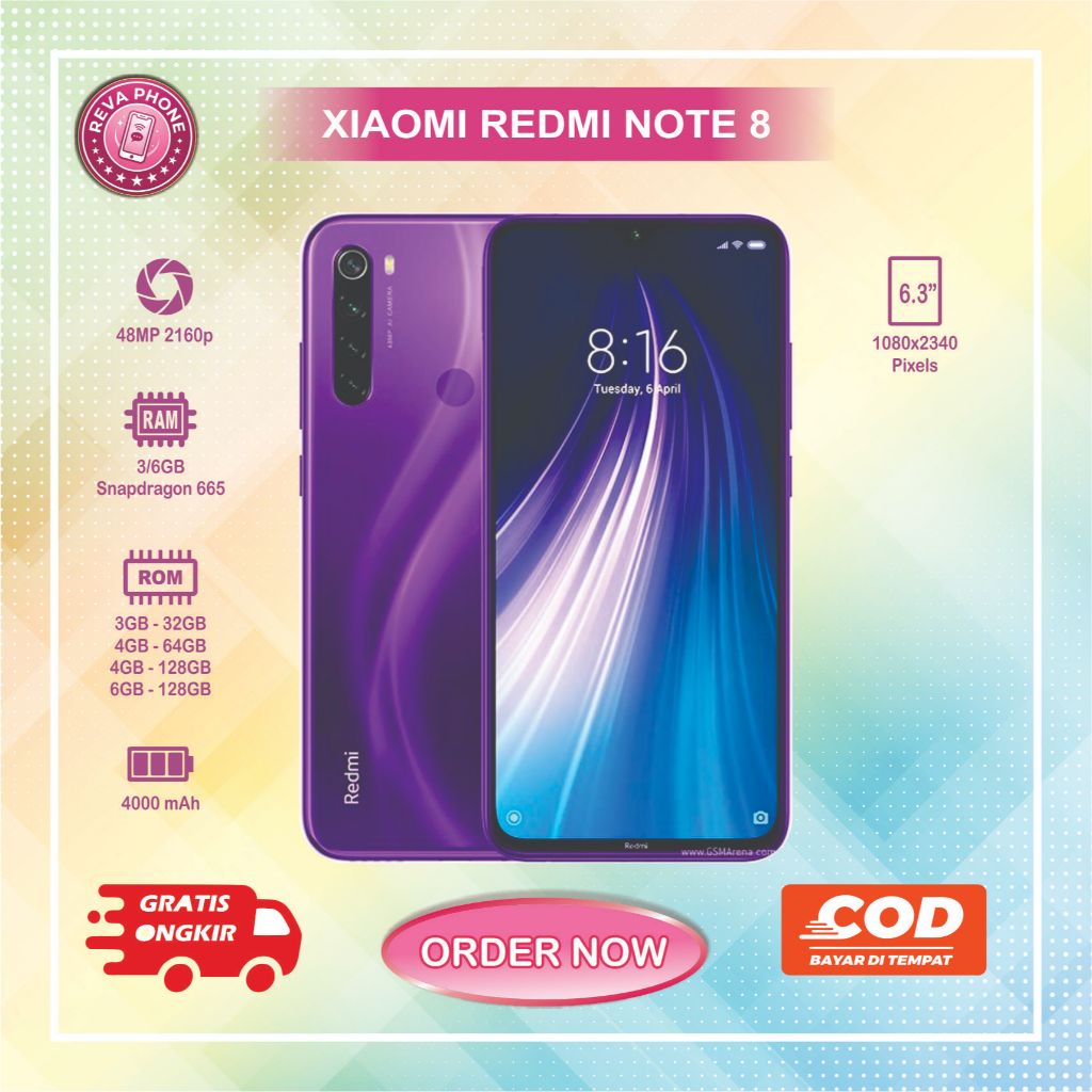 HP XIAOMI REDMI NOTE 8 Normal second siap pakai