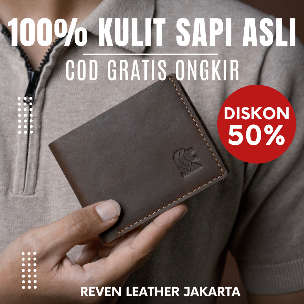 Reven Leather Jakarta - Jason Wallet Dompet Pria Kulit Sapi Asli Dompet Lipat Praktis Cowo Kuliah Ke