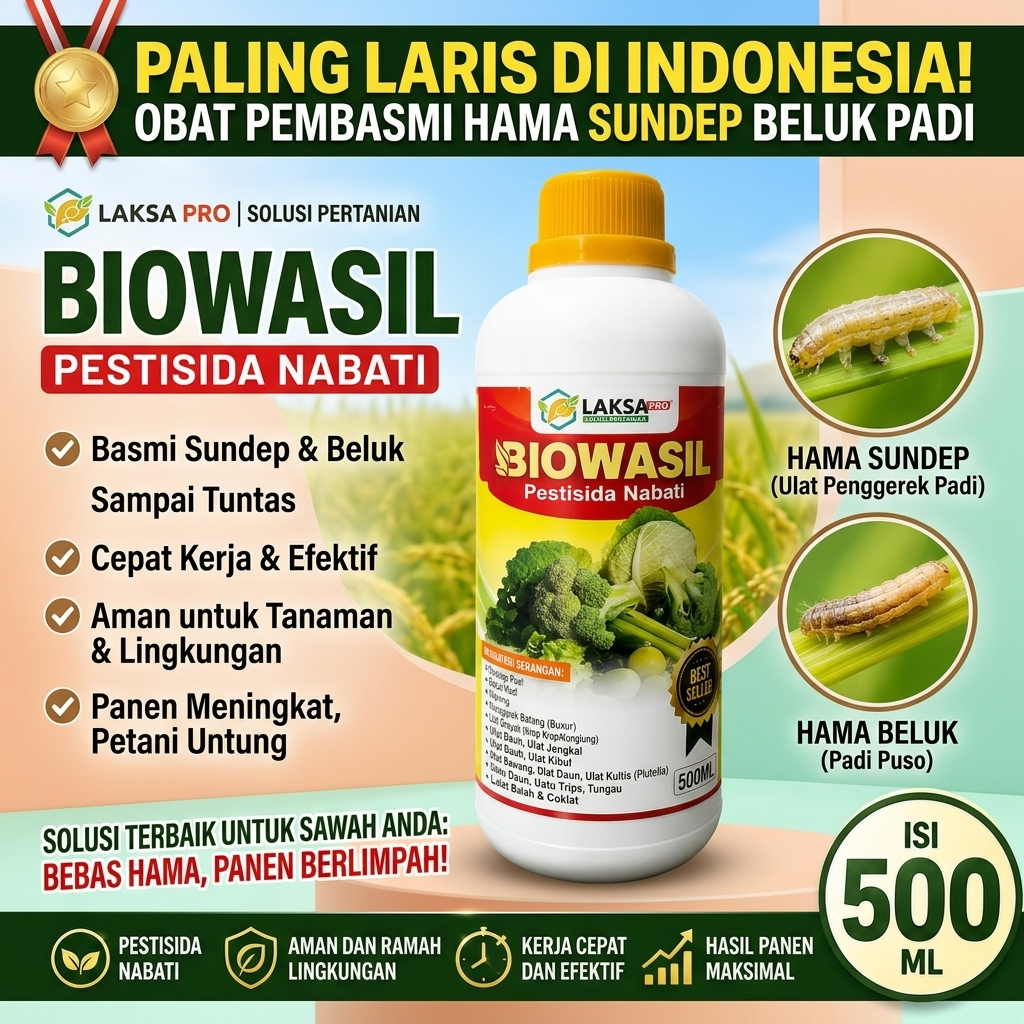 PALING LARIS OBAT PEMBASMI HAMA SUNDEP BELUK PADI PALING AMPUH, BIOWASIL Pupuk Pestisida Murah Sunde