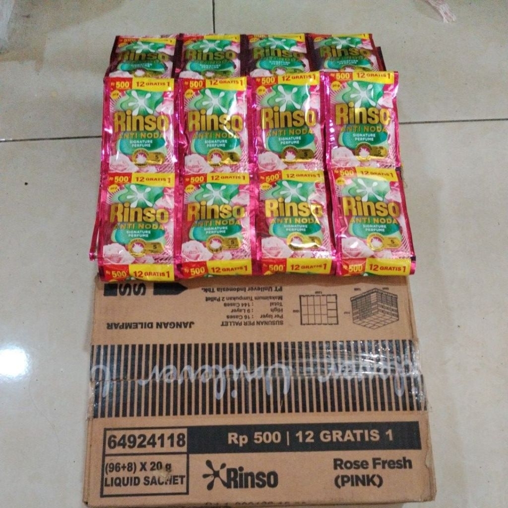 LANGSUNG KIRIM RINSO CAIR RP. 500 ISI 104 SACHET (COD)