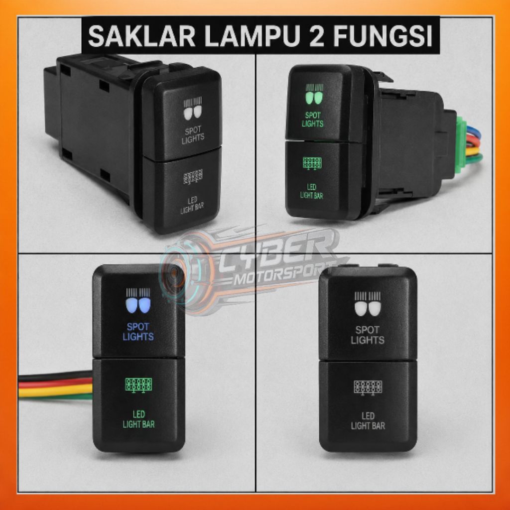 saklar lampu mobil 2 port . saklar 2in1 . saklar lampu. saklar foglamp . saklar daymaker . saklar