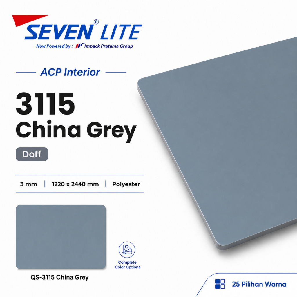 Seven Lite ACP Panel Aluminium 3mm PE 0.05 Komposit Interior 1220x2440 - Solid Series