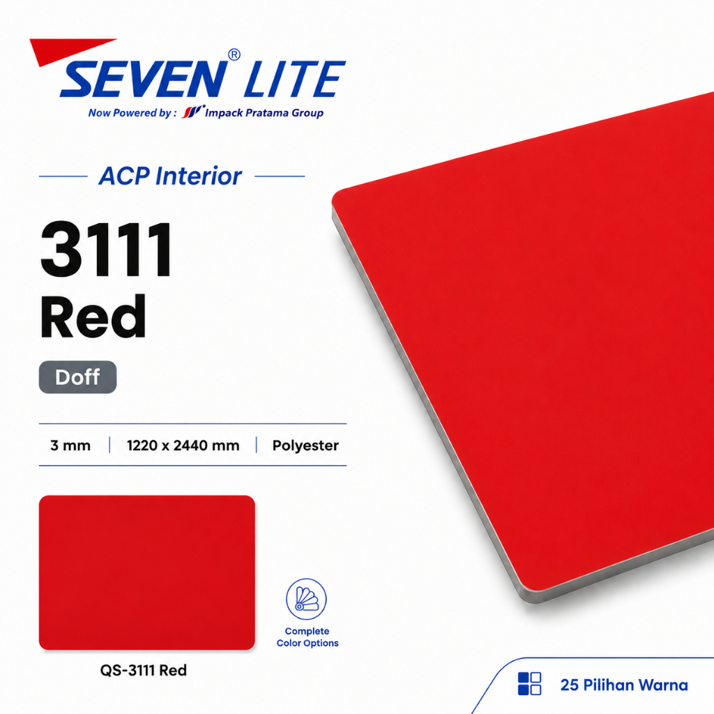 Seven Lite ACP Panel Aluminium 3mm PE 0.05 Komposit Interior 1220x2440 - Solid Series
