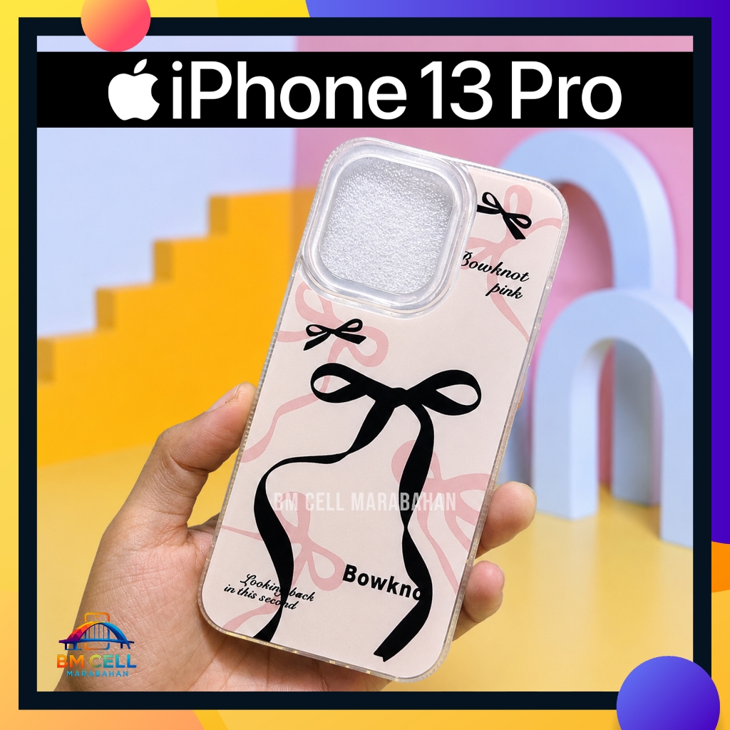 Case iPhone 13 Pro Pita Pink Aesthetic Motip TPU Softcase Premium Anti Shock Full Protection Kamera