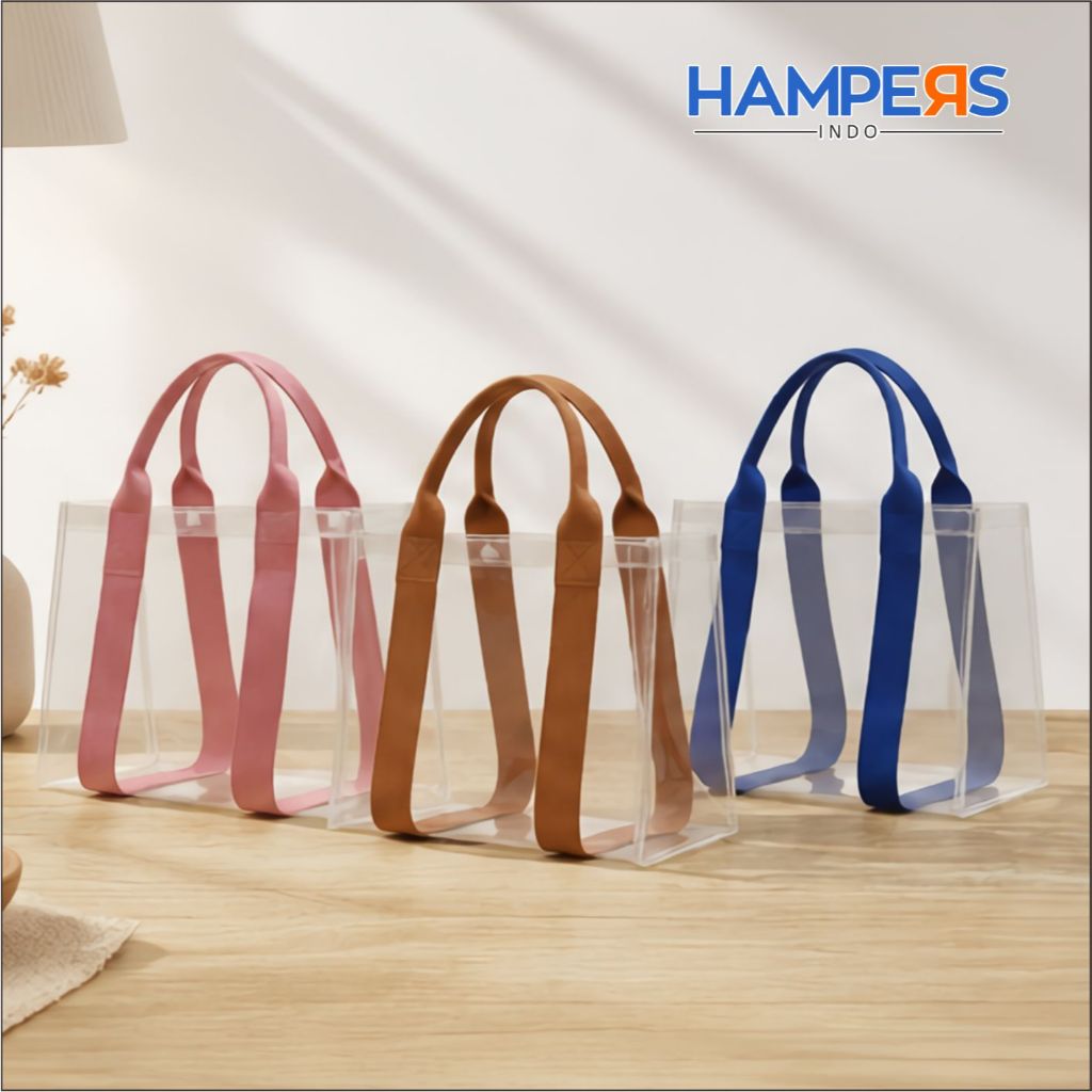 Souvenir, Tas Transparan Bening, Goodie Bag Hampers, Totebag Hampers, Tas Tangan