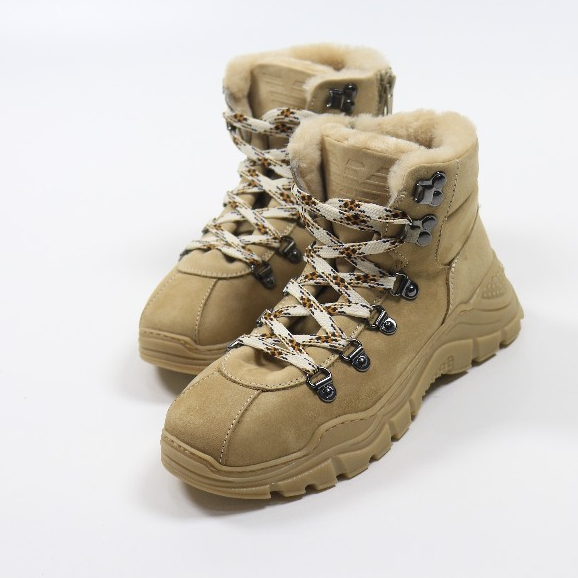 EMPORIO ARMANI LEATHER BOOTS BEIGE