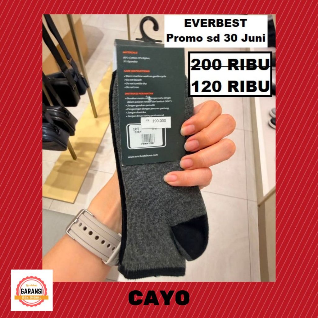 Kaos kaki Everbest sale CAYO socks 100% original everbest