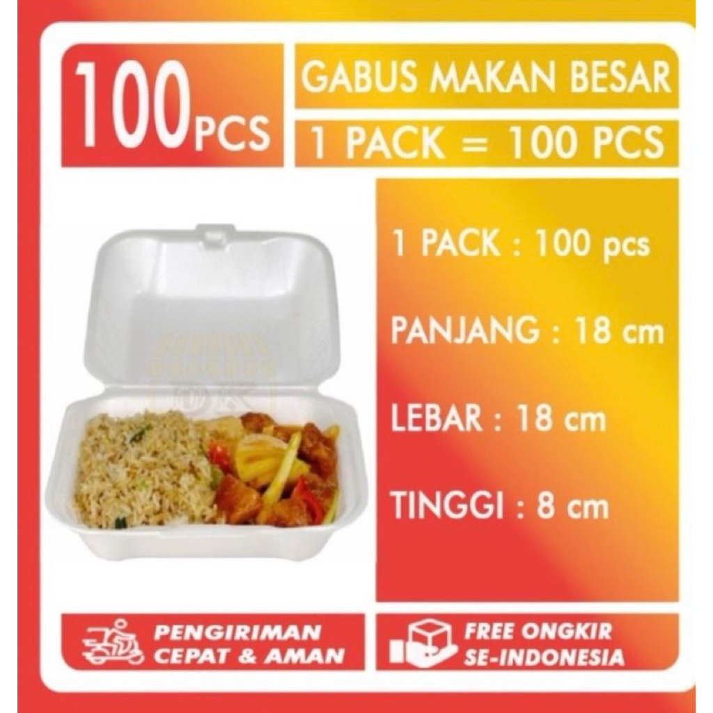 Kotak makan / kotak styrofoam BESAR KECIL SEKAT  / kotak nasi  / kotak nasi Gabus Styrofoam Sterofoa