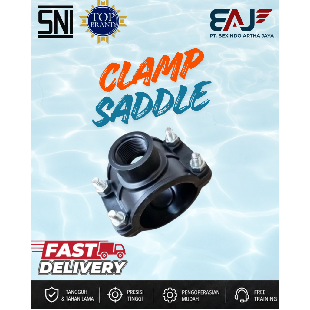 Clamp Saddle HDPE 50 mm x 1 Inch | Klem Sadel HDPE | Distributor Fitting Pipa HDPE