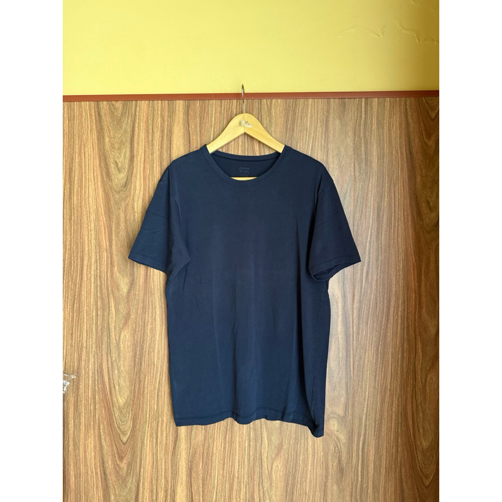 Baju Kaos Uniqlo Airism Basic Navi Second