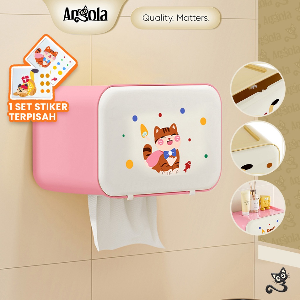 ANGOLA Kotak Tisu Dinding Karakter Lucu / Tempat Tissue D77 Kotak Tisu WC Tempel / Tissue Box Kamar Mandi