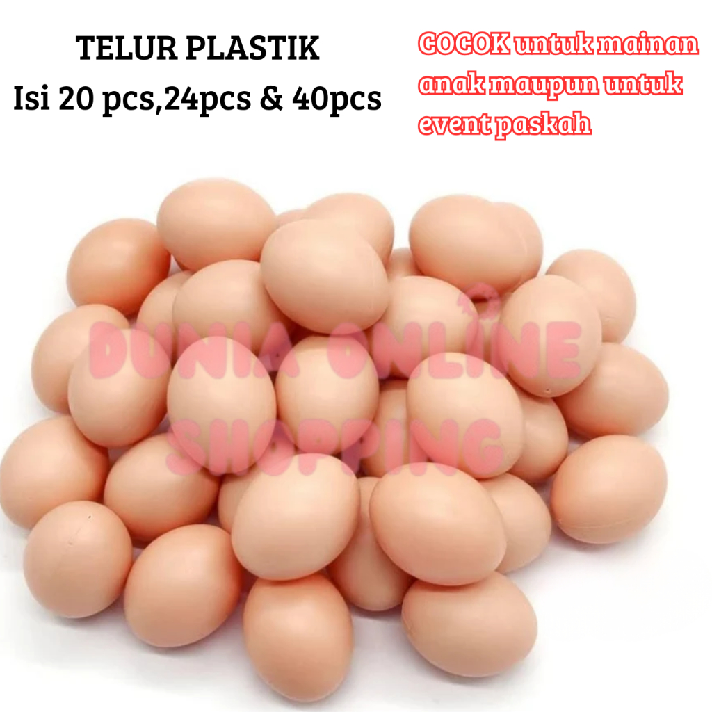 mainan TELUR telur telor JARING plastic menghias 24 plastik