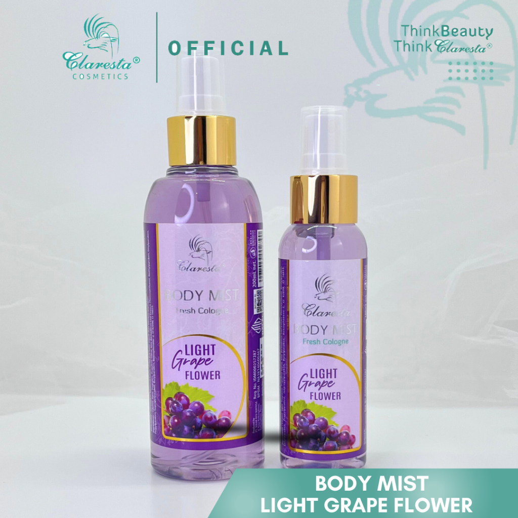 Claresta Body Mist Light Grape Flower Fresh Cologne 100/200 ml