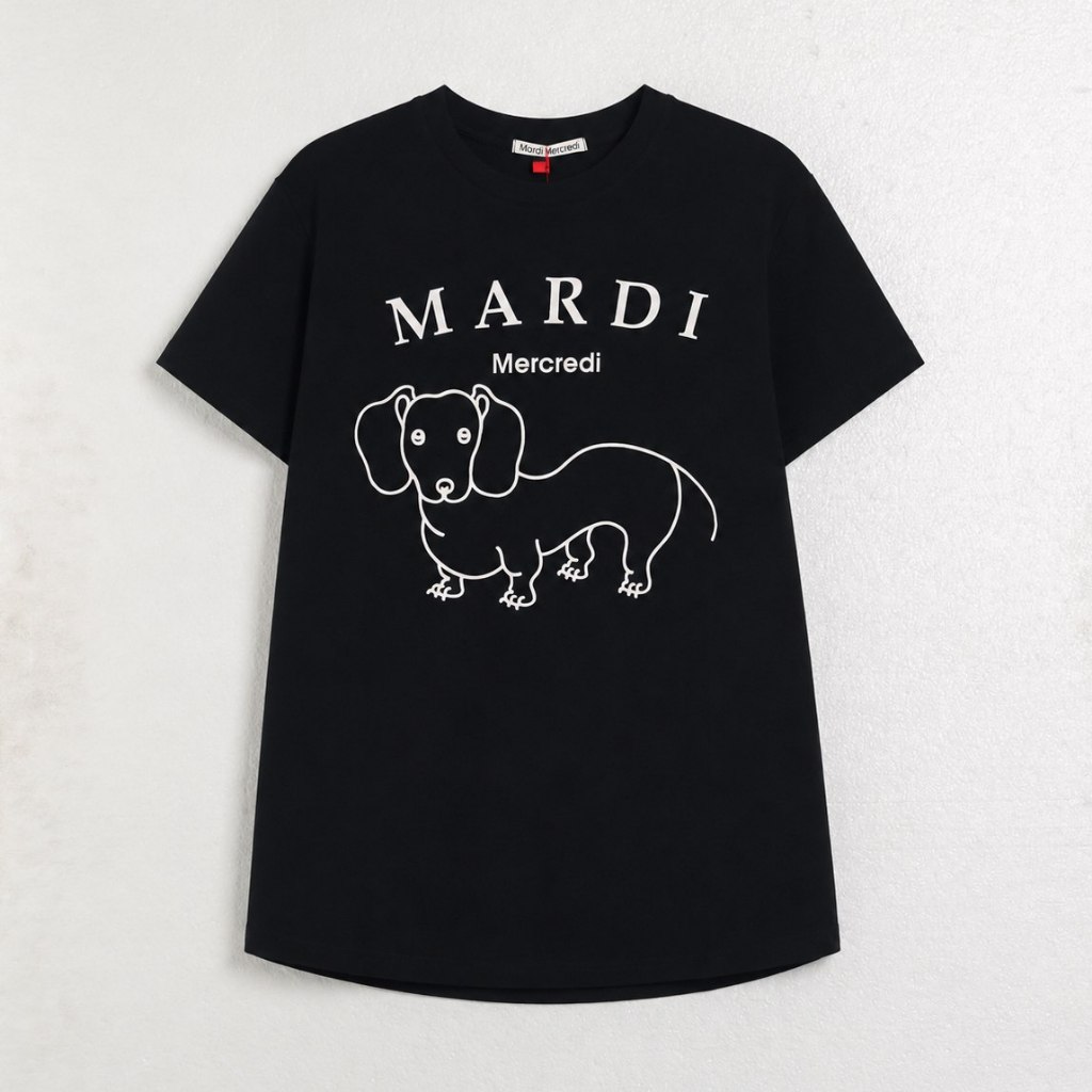 Kaos MARDI MERCREDI DOG DJANJI SIDE WHITE BLACK TSHIRT REGULAR 100% ORIGINAL
