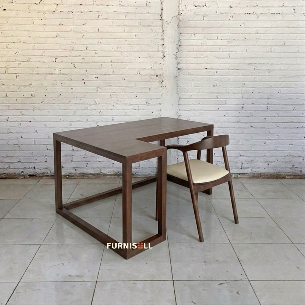 set meja kerja sudut L-shape
