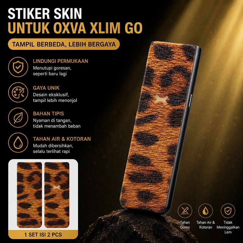 VSPIRIT Garskin Pod Oxva Xlim Go Motif American Leopard | Stiker Skin Premium Pelindung Body Pod Ant