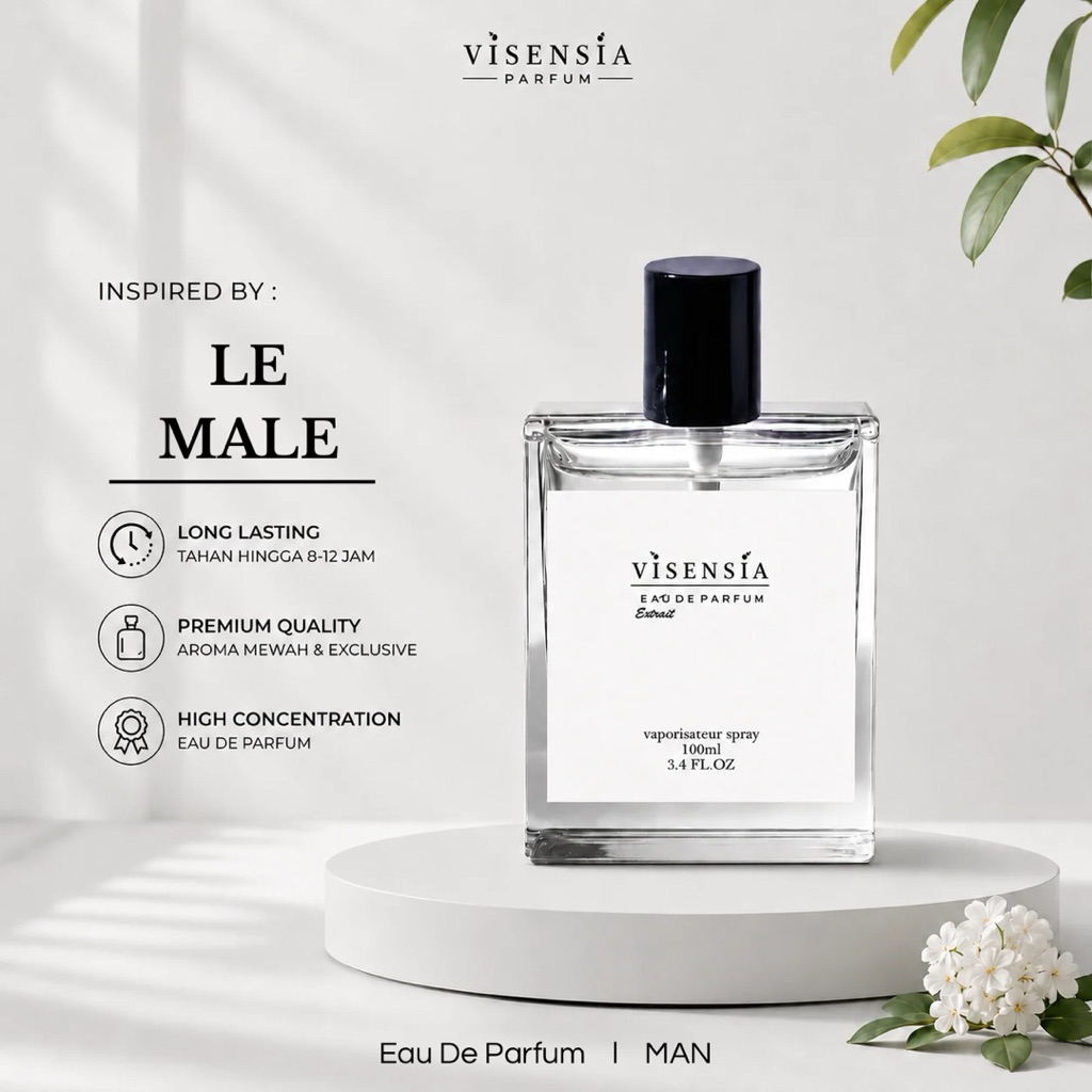 Visensia V134 > Le Male – Parfum Pria Aromatic Sweet Minty | Extrait de Parfum
