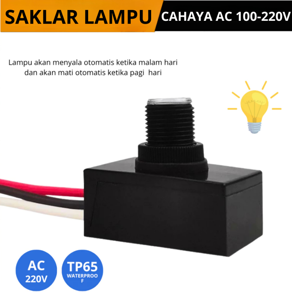 Saklar Lampu Sensor Cahaya AC 220V Light Switch Photocell Sensor Otomatis Lampu Waterproof