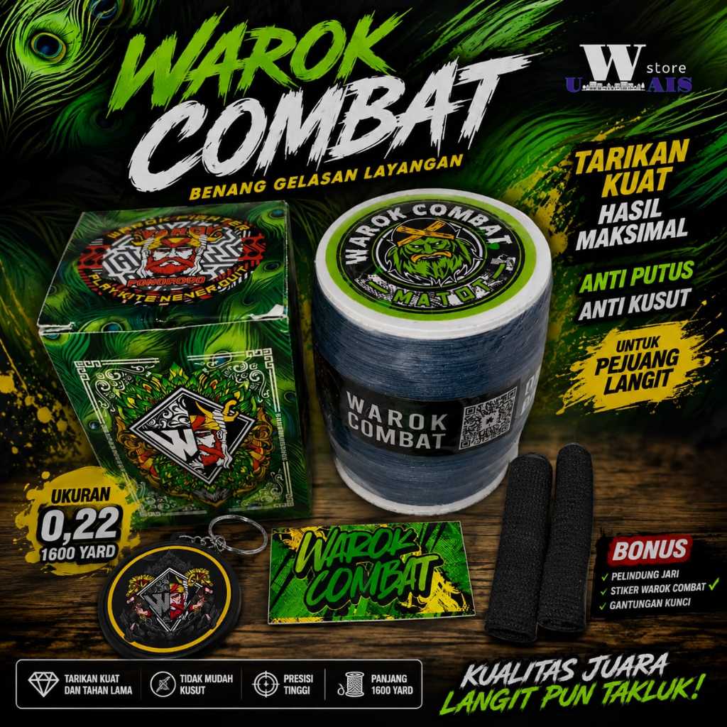 Senar Mati Layang layang Gelasan Layangan Warok Combat Matot 0,22 dengan Tekstur Kasar Garang Seot S