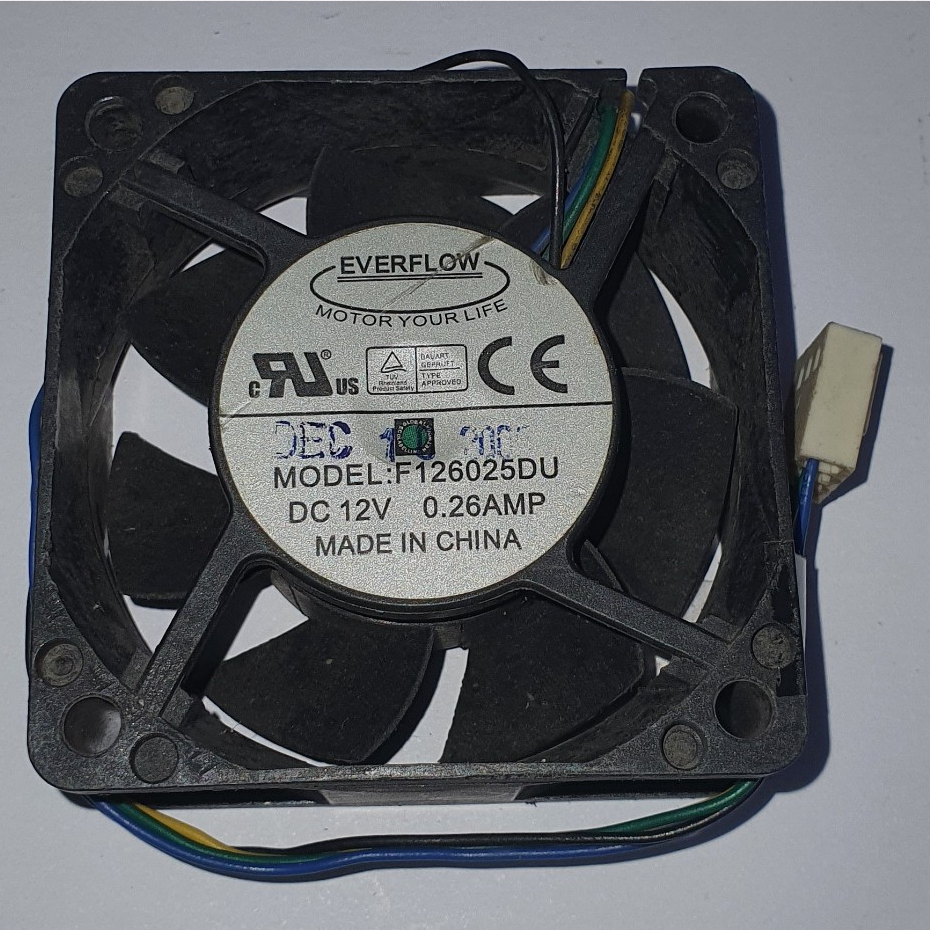 FAN EVERFLOW F126025DU Server fan 6025 Dual ball bearing 0.26A