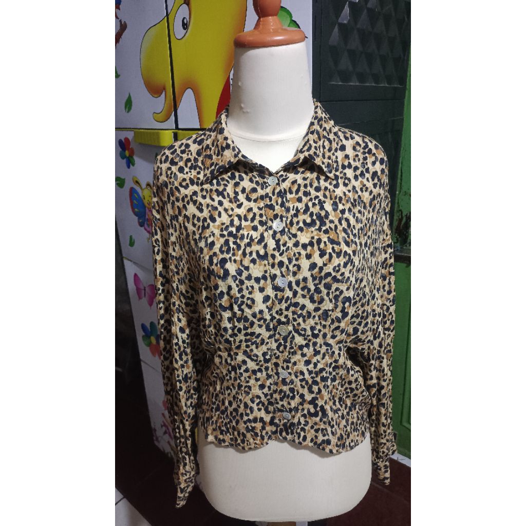 baju zara motif leopard pl