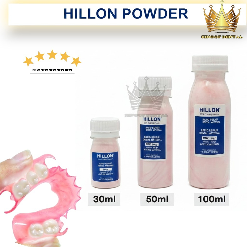 Hilon Powder serat self curing / Bahan Lem gusian Gigi palsu