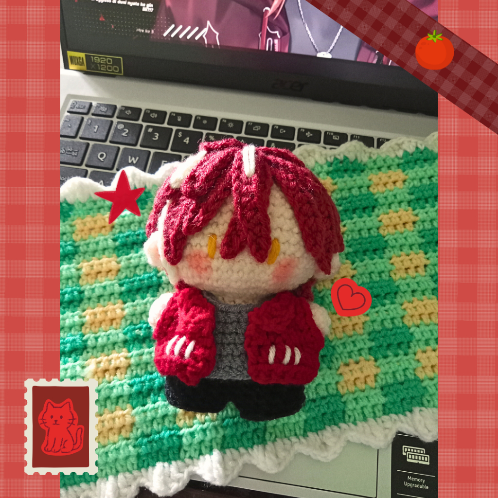 Hikary.crochet [Vtuber Harris Caine casual outfit.ver] boneka| keychain| figure
