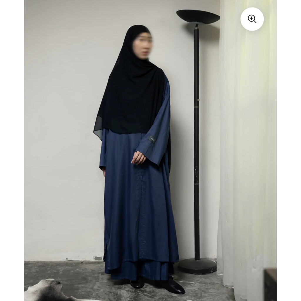 PL Taza Alia long set Navy All Size bahan tancel
