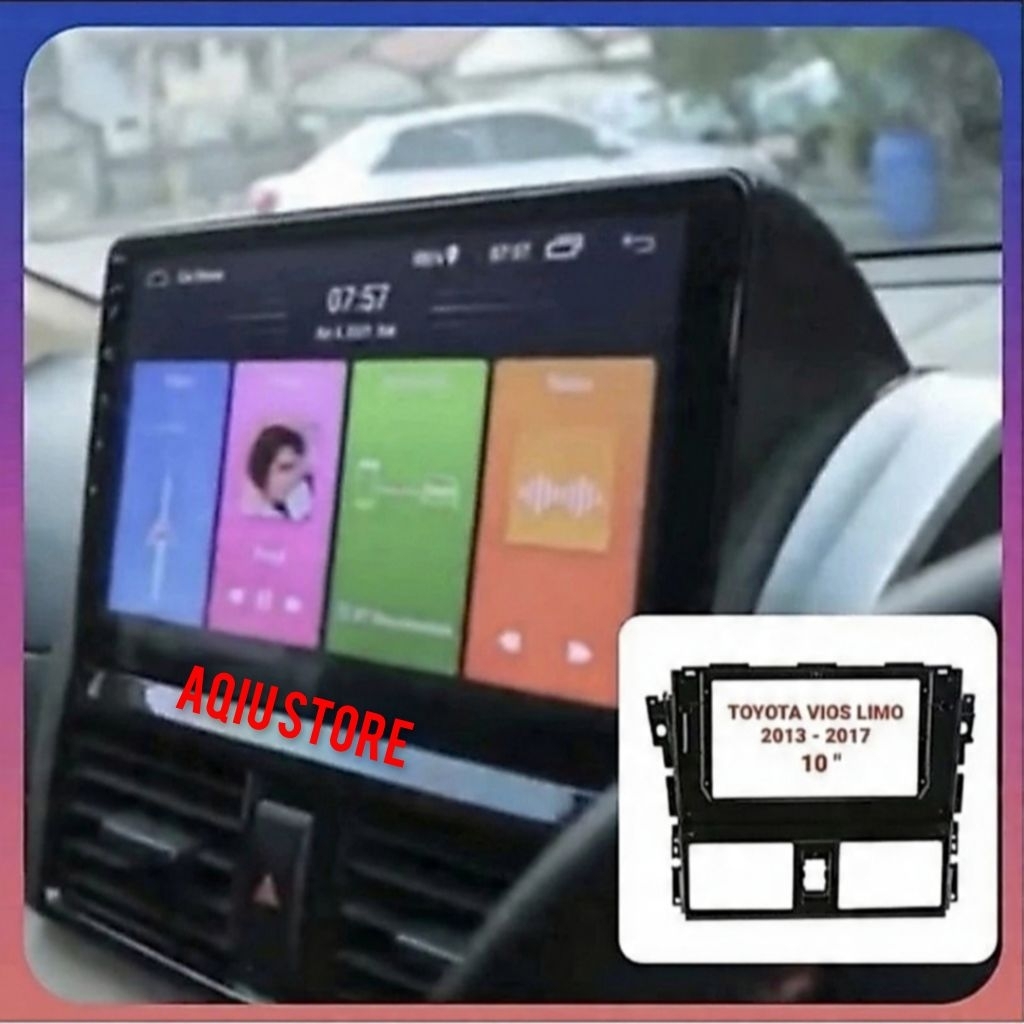 FRAME HEAD UNIT ANDROID 10"  NEW YARIS VIOS /LIMO GEN3 LIMO/ YARIS TAHUN 2013-2017.