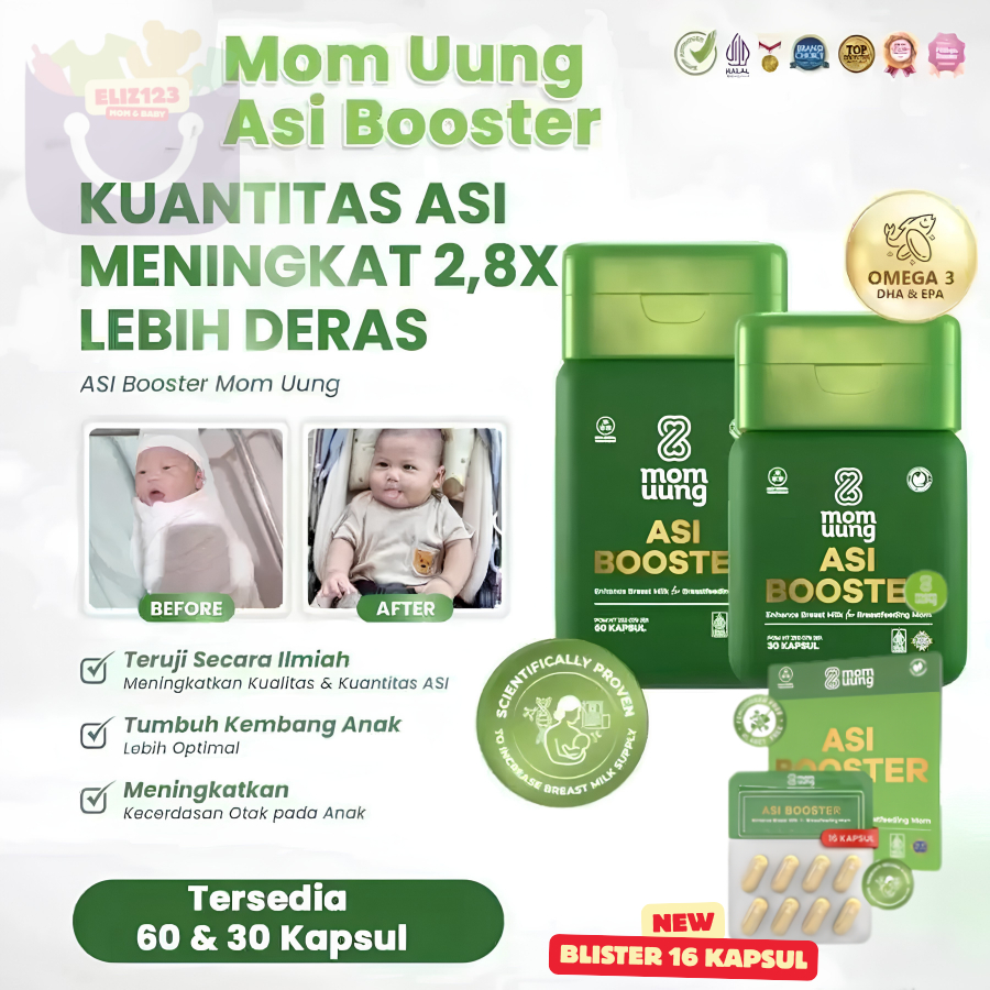 [FREE GIFT] MOM UUNG  Asi Booster 30 & 60 Kapsul - Pelancar Asi Momuung Mom Uung Makassar