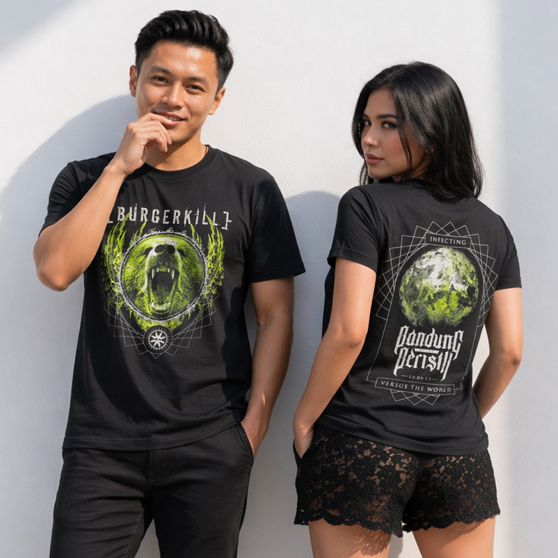Kaos BURGERKILL LIVE BANDUNG BERISIK TSHIRT 100% COTTON ||| Kaos Casual Bahan Katun Kombed 30s ||| R