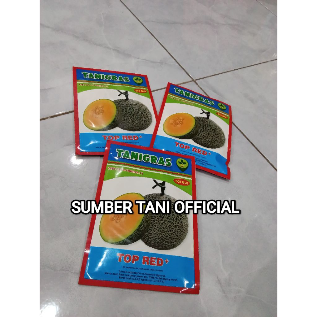 Benih Bibit Melon Top Red Plus F1, Generasi Terbaru. Isi 600 - 800 Butir,  Kadaluarsa. 2027 (Terbaru