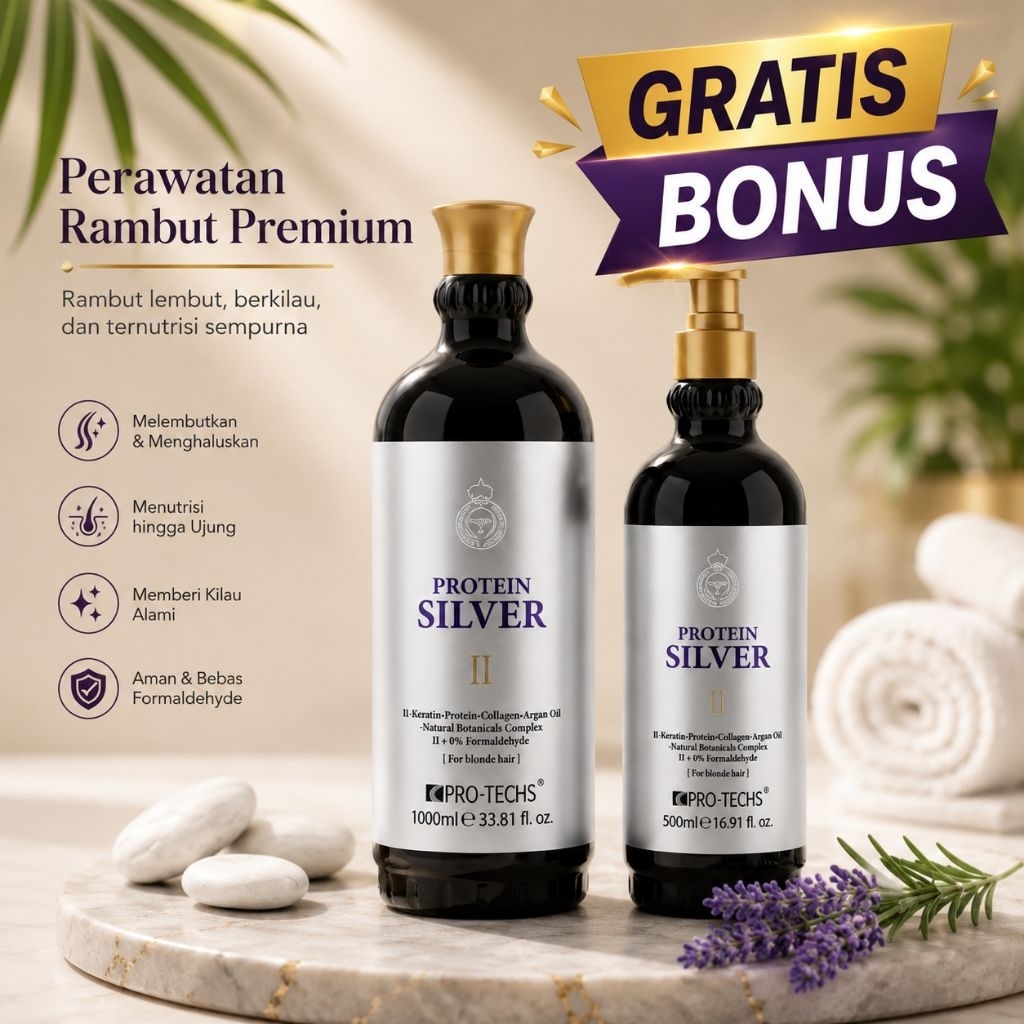 Treatment Keratin Rambut - Protein Silver, Lurus & Berkilau - Silver,