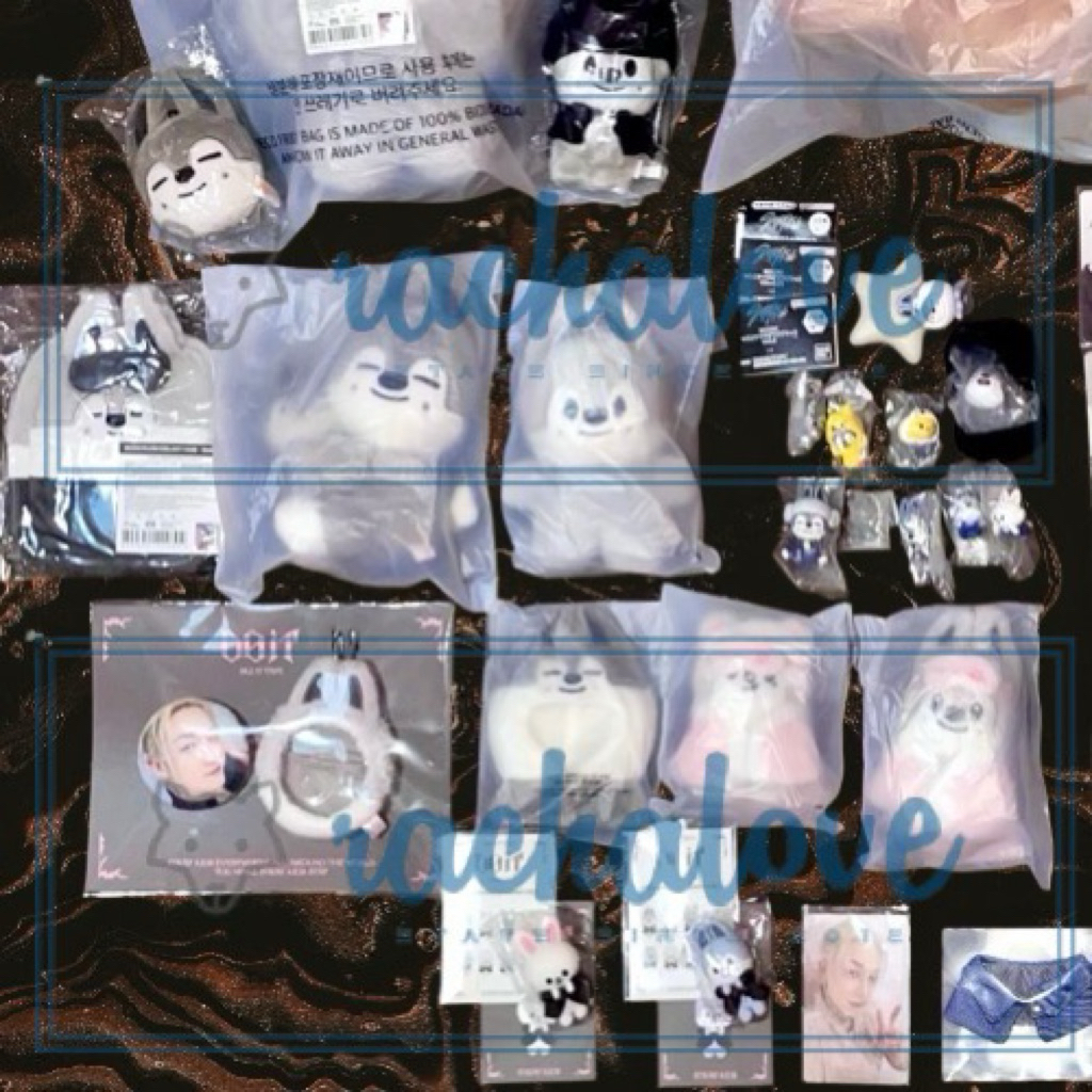 SKZOO MAGNET PLUSH STANDING MICRO KEYRING WOLFCHAN LYING BBOKARI DOMINATE CELEBRATE 6th FANMEETING S