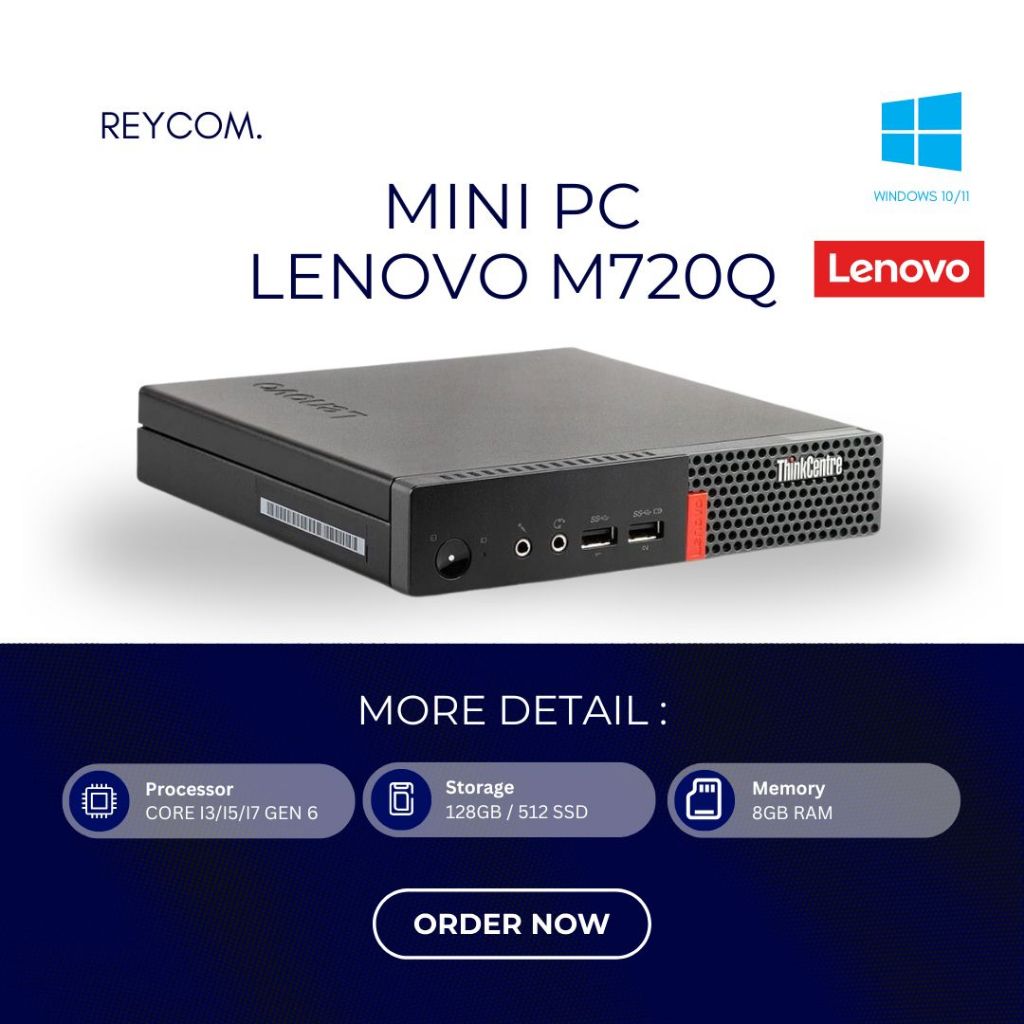 LENOVO ThinkCentre M720q Tiny Mini PC Core i3 i5 i7 Gen 8 9 Murah Bergaransi