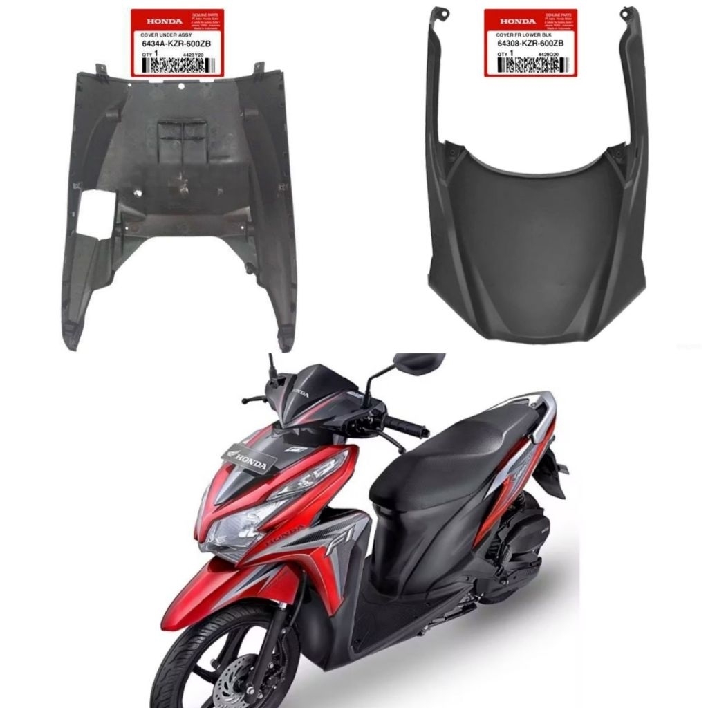 6434A-KZR-600ZB 64308-KZR-600ZB Dek bawah kolong + dek lumpur Vario techno 125 fi 2012 - 2014 origin