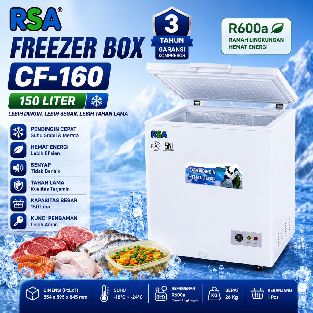 RSA FREEZER BOX 150 LITER / BOX PENDINGIN  RSA CF-160