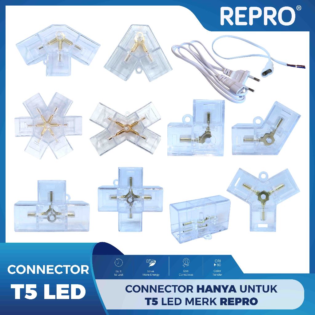 REPRO Connector T5 LED Adaptor Kabel Sambungan konektor