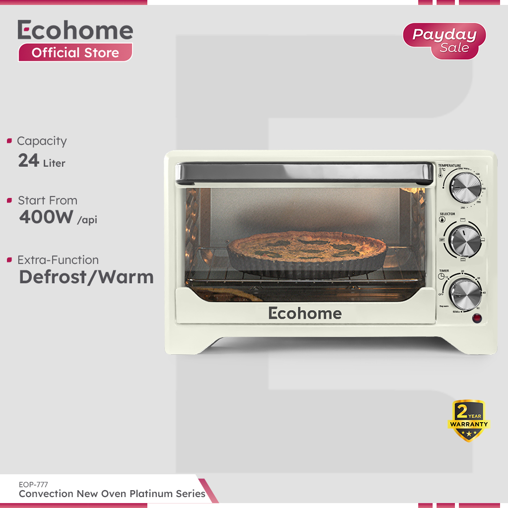 ECOHOME Electric Oven Platinum Series EOP777 Stay Warm Function 24L Low Watt