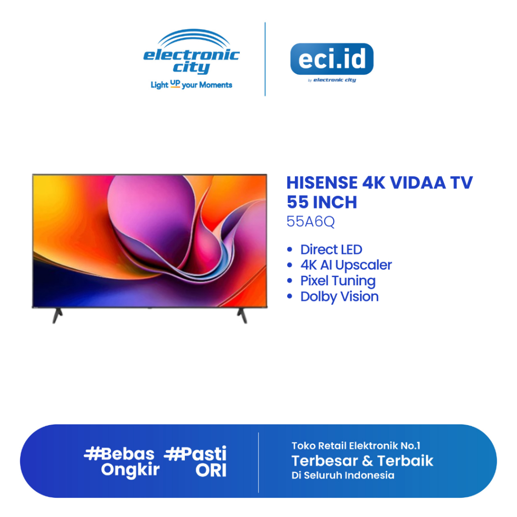 Hisense 55 Inch 4K VIDAA TV - 55A6Q