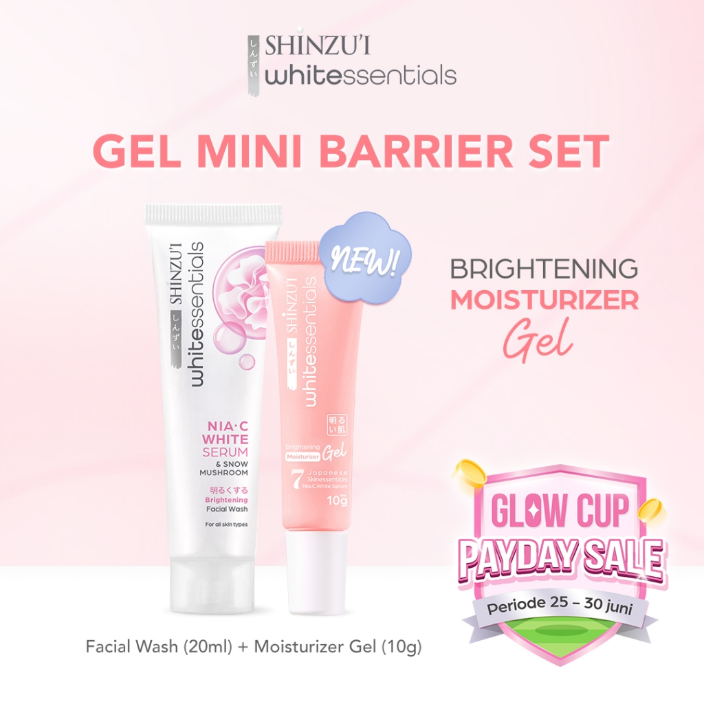 Shinzui Whitessentials Gel Mini Barrier Set (Moisturizer Gel 10 gr, Facial Wash 20 ml) - Skincare