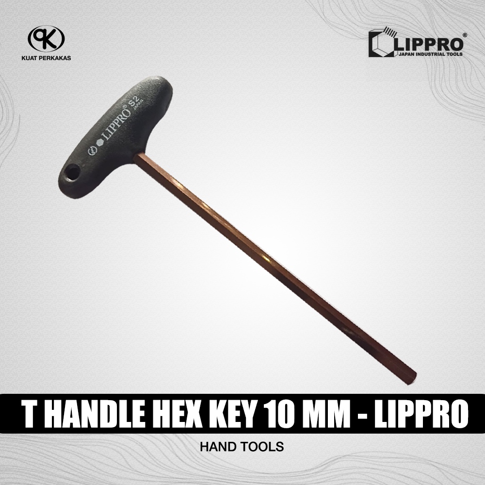 LIPPRO T handle hex key 10mm / Kunci L Hex 10 mm Model T