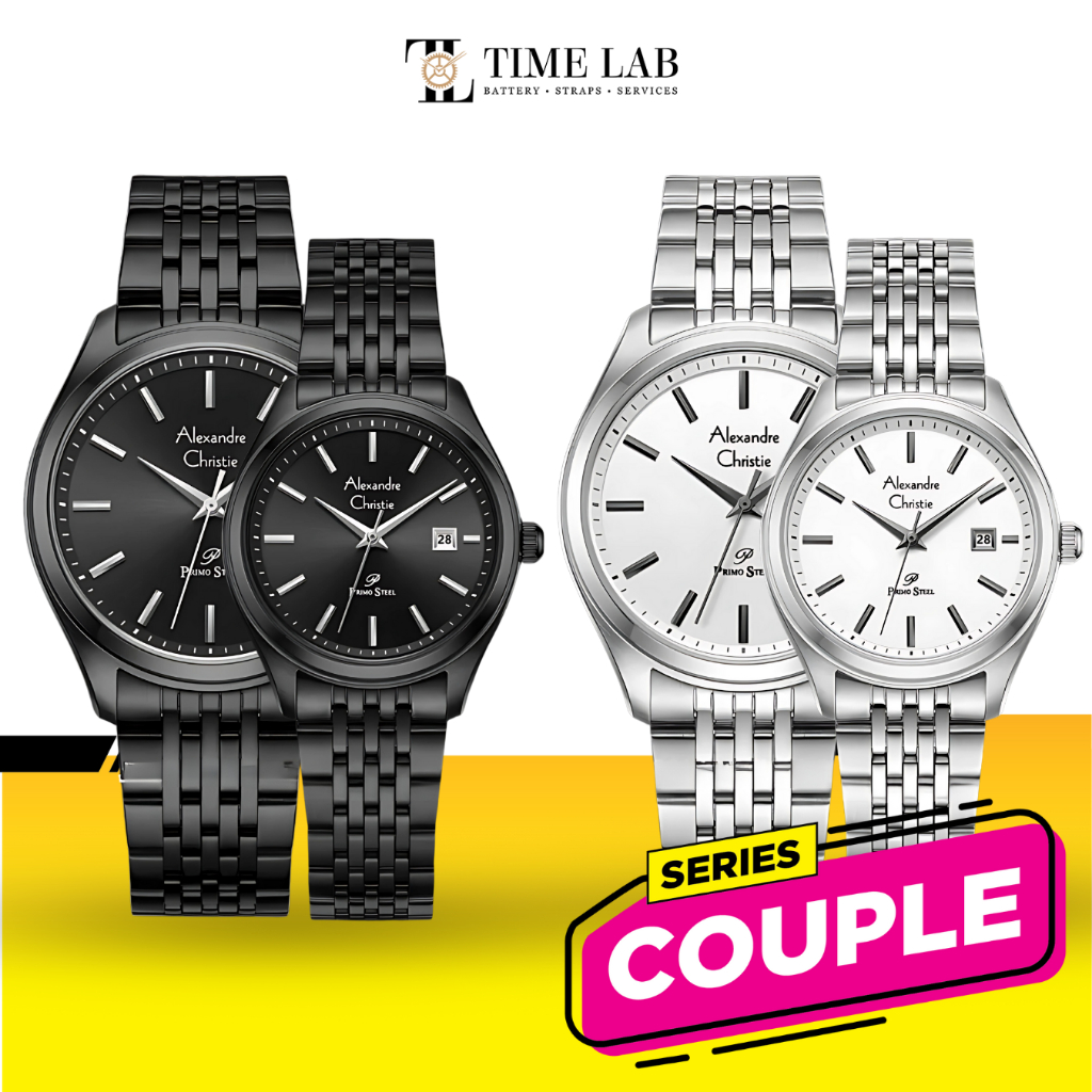 JAM TANGAN COUPLE ALEXANDRE CHRISTIE PRIMO STEEL AC1040 / AC 1040 STAINLESS STEEL ORIGINAL