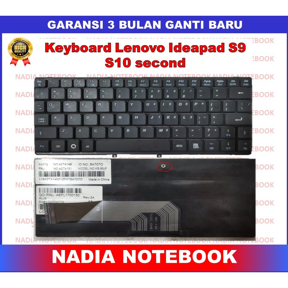 Keyboard Lenovo Ideapad S9 S9E S10 S10E M10 M10W (Second)