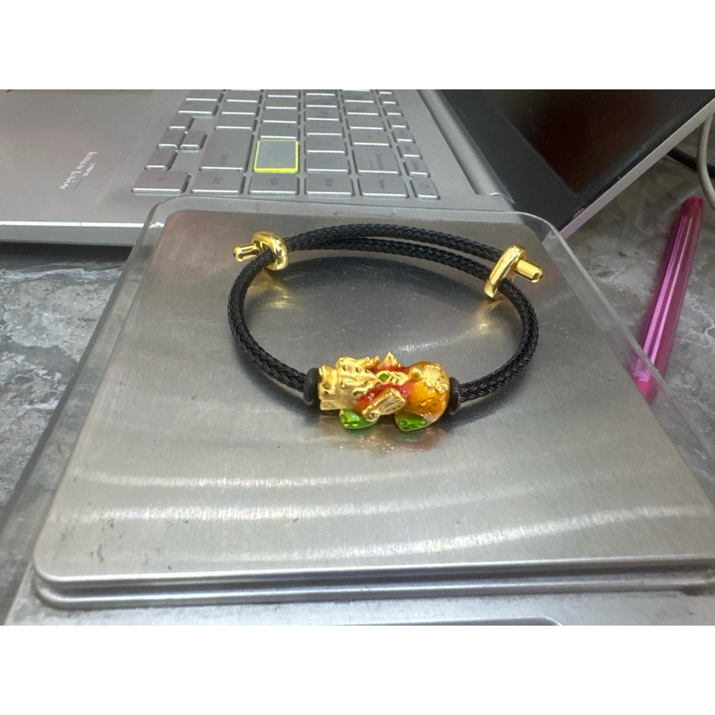 charm naga pixiu liontin gelang emas asli