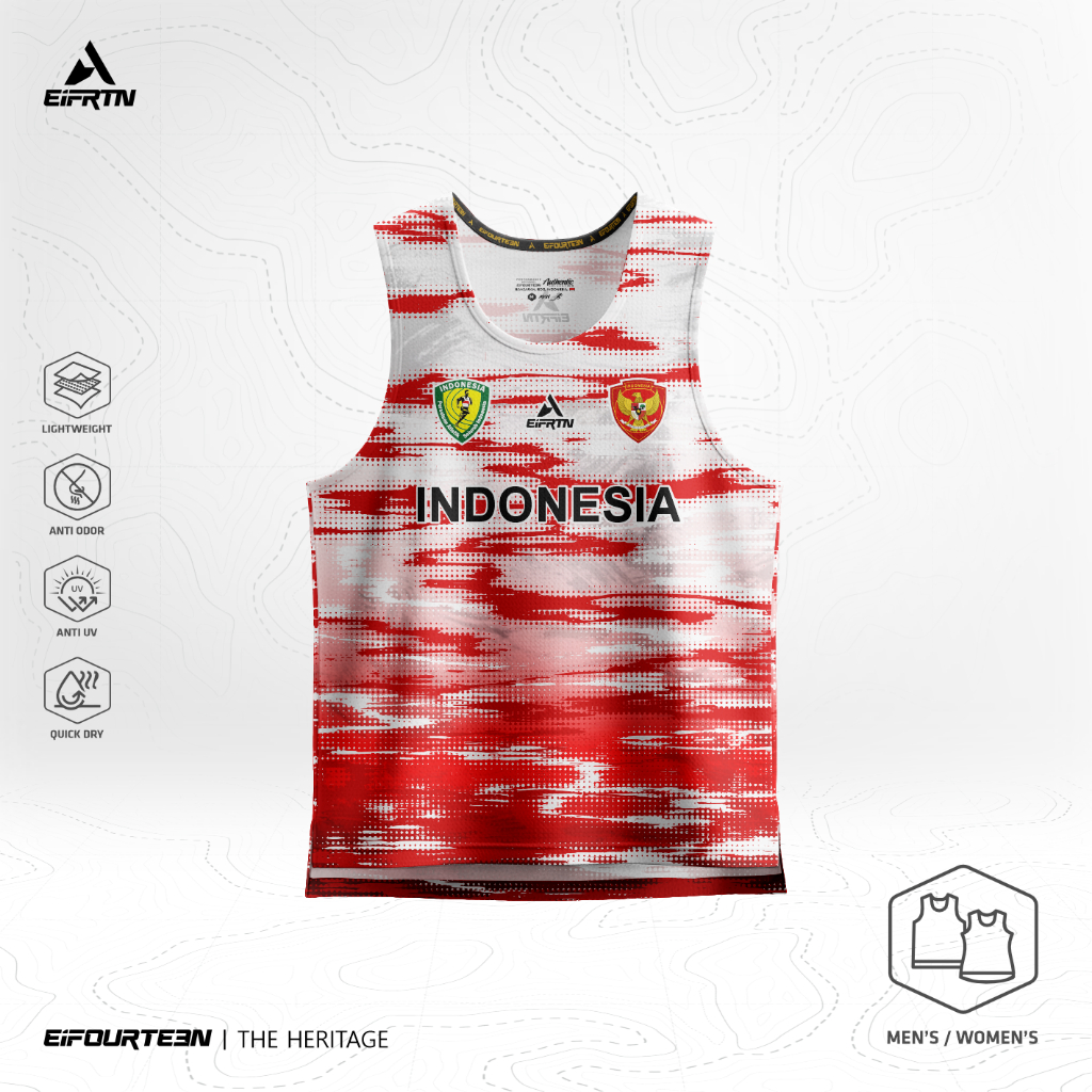 Eifrtn Baju Kaos Singlet Lekbong Lari Running Timnas Indonesia Pasi Athlete Atletik Atlit Pria Wanit