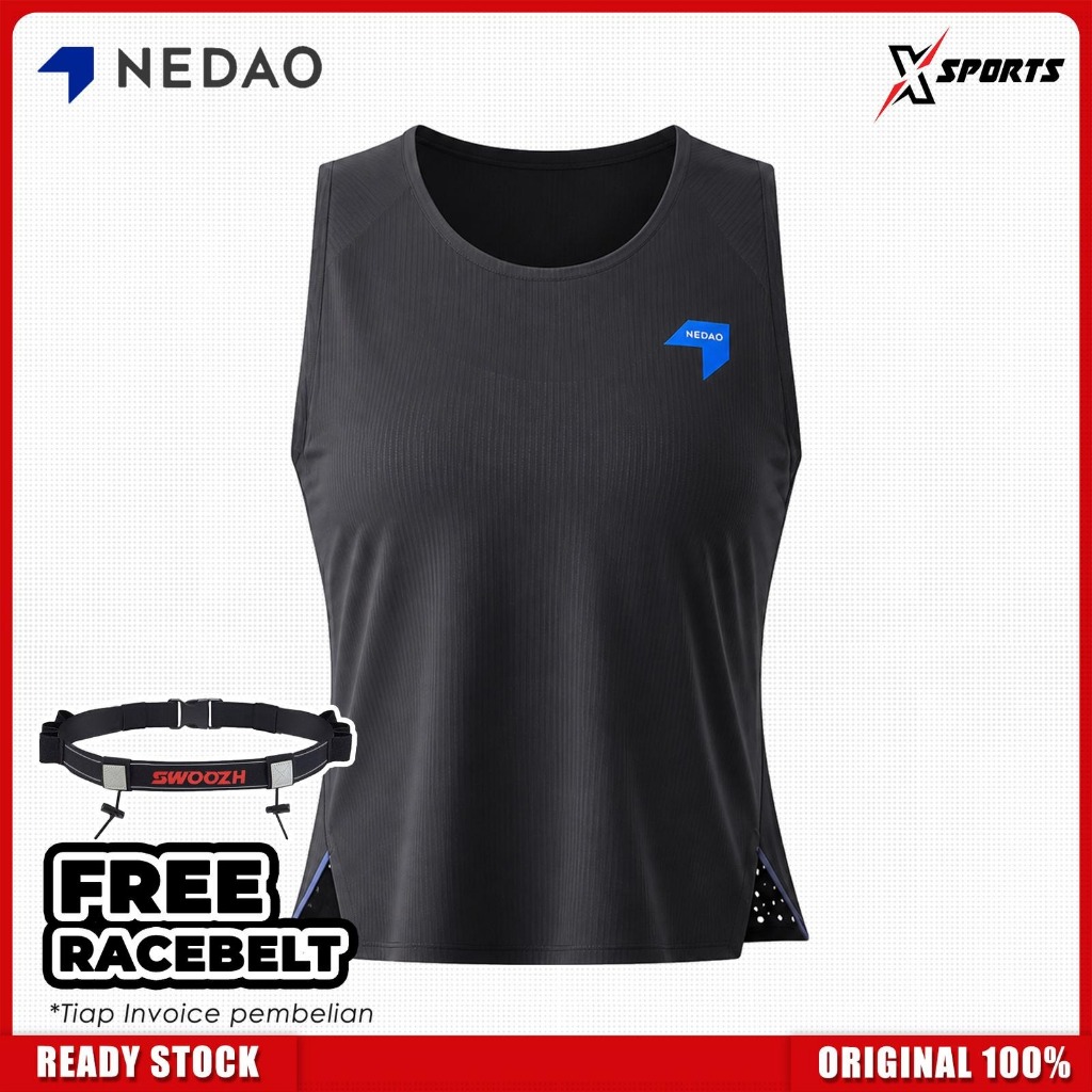 NEDAO Running Qiflow Dualflow Crop Tank Women Black