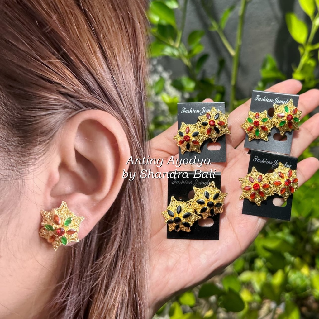 Shandra Bali - Anting Alpaka / Sumpel Ayodya Subeng Bali Perhiasan Aksesoris Kebaya