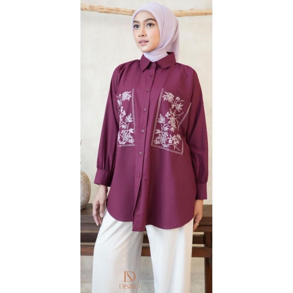 Kemeja Evelyn Shirt Bordir By Disiko